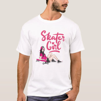 Cool Skater Art Women Girls Skateboarden Skateboar T-shirt