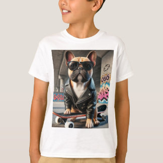 Cool Skater Bulldog Kinderen T-shirt – Leuk & Stij
