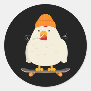 Cool Skater Kip Skateboard Ronde Sticker