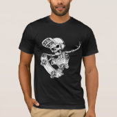Cool Skater Skeleton - Grunge & Emo Streetwear T-shirt (Voorkant)