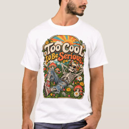 Cool skelet in een bloeiende tuin t-shirt