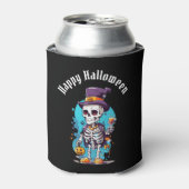Cool Skelet in een Top Hat Halloween Blikjeskoeler (Blikje Voorkant)