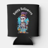 Cool Skelet in een Top Hat Halloween Blikjeskoeler (Achterkant)