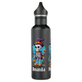 Cool Skelet in een Top Hat Halloween Waterfles (Links)