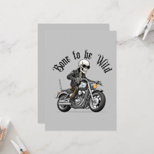 Cool Skeleton Bone to be Wild Riding a Motorcycle Kaart