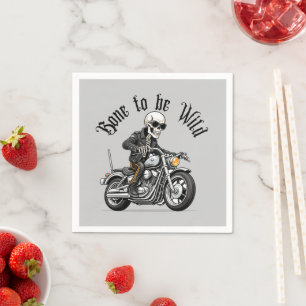 Cool Skeleton Bone to be Wild Riding a Motorcycle Servet