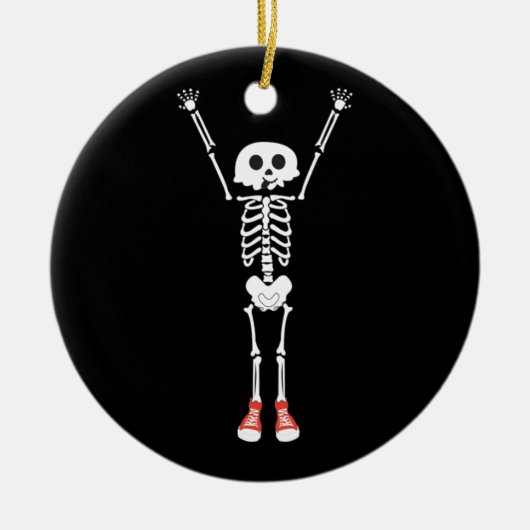 Cool Skeleton Halloween Design Keramisch Ornament (Voorkant)