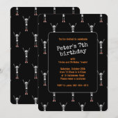 Cool Skeleton Halloween Verjaardagsfeest Kaart (Voorkant / Achterkant)