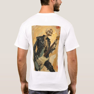 Cool Skeleton In Zwart Lederen Jas Afspelen Graphi T-shirt