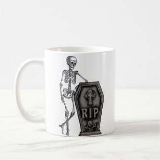 Cool Skeleton met doodskist Koffiemok