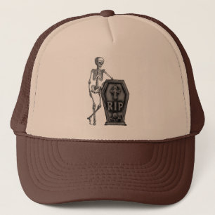 Cool Skeleton met doodskist Trucker Pet