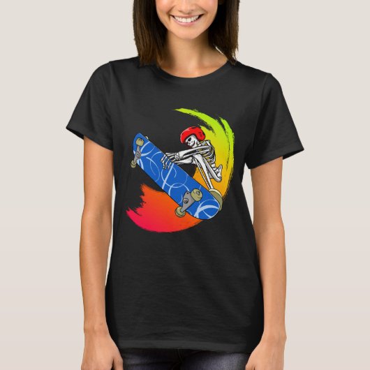 Cool skeleton on skateboard  idea for real skaters t-shirt (Voorkant)
