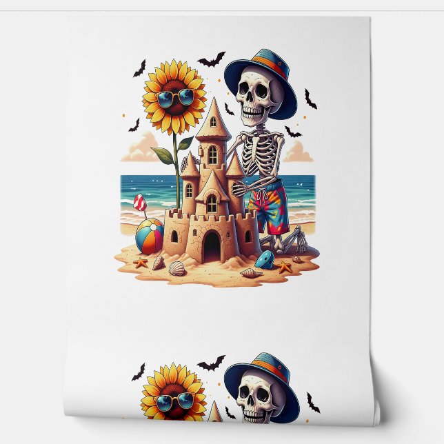 Cool Skeleton op het strand Behang (Afrollen)