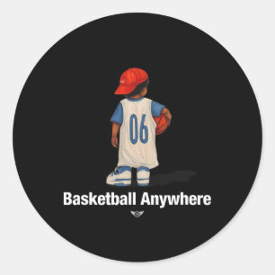 Cool Sketll Overal Met Een Sketll Kid Speler 06 Ronde Sticker