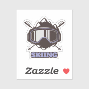 Cool Ski Helmet Sticker