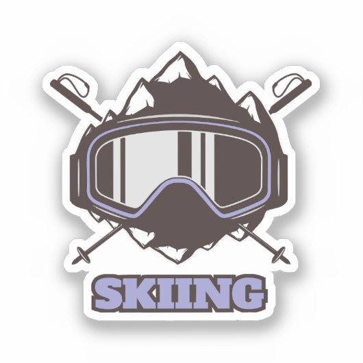 Cool Ski Helmet Sticker (Voorkant)