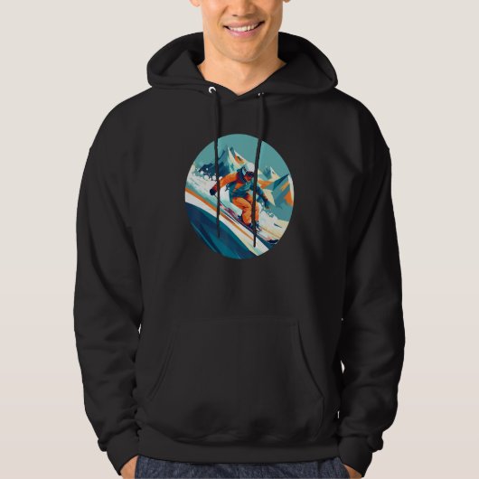 Cool Ski Sport in Winter for Cool Snow Slope Hoodie (Voorkant)