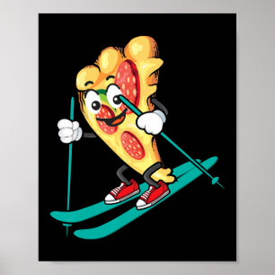 Cool skiën kunst voor mannen vrouwen skiën thema s poster