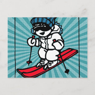 Cool Skier skiverliefing Skigift voor skier Briefkaart
