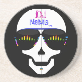 Cool Skull DJ - Gepersonaliseerd Zandsteen Onderzetter