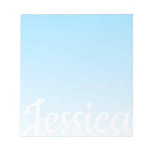 Cool  Sky Blue Ombre & Your Script Notitieblok
