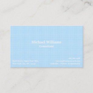 Cool Sky Blue Trendy Chic Checkered Lines Modern Visitekaartje