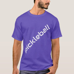 Cool Slant PICKLEBALL tekst Paarse achtergrond T-shirt