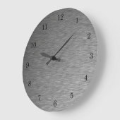 Cool & Sleek Metallic Brushed Silver Clock Grote Klok (Hoek)