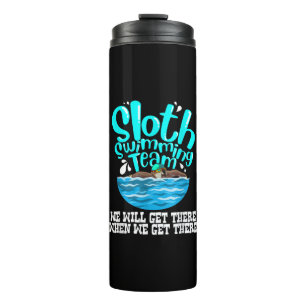 Cool Sloth Swimming Team Funny Animal Swimmer Thermosbeker