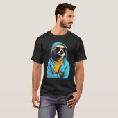 Cool Sloth With Sunglasses And Blue Jacket For Laz T-shirt (Voorkant volledig)