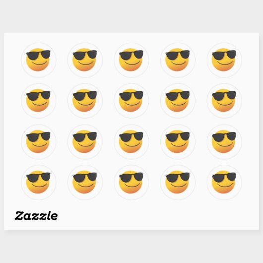 Cool Smiley Sticker | Fun Emoji Design (Feuille)