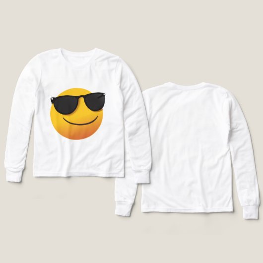 Cool Smiley Sweatshirt | Fun Emoji Graphic Design (Motif Recto et Verso)