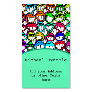 COOL SMILING FACES GROEP I + jouw idee Visitekaartje Magneet