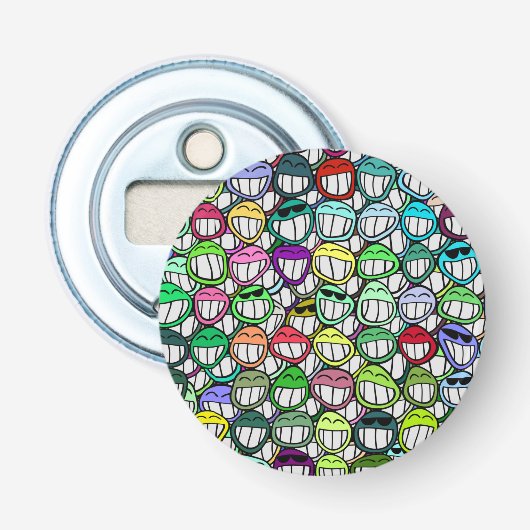 Cool Smiling Faces Patroon II Button Flesopener (Voorkant)