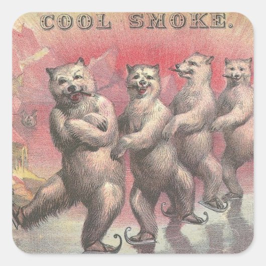 Cool Smoke Vierkante Sticker (Voorkant)