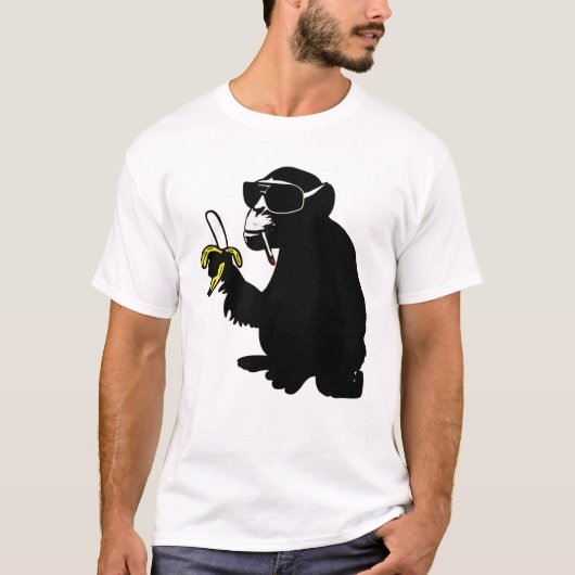 cool smoking monkey t-shirt (Voorkant)