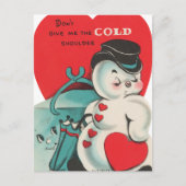 Cool sneeuwman retro Valentijn Briefkaart (Voorkant)