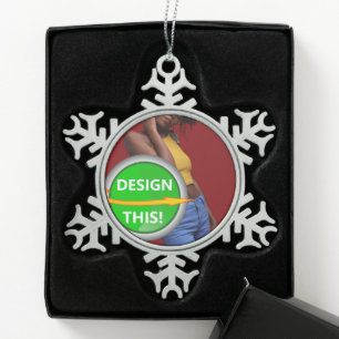 COOL! Sneeuwvlok Ornament - Pewter - Custom