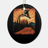 Cool Snowboarden  Snowboarder Sunset Extre Keramisch Ornament (Links)
