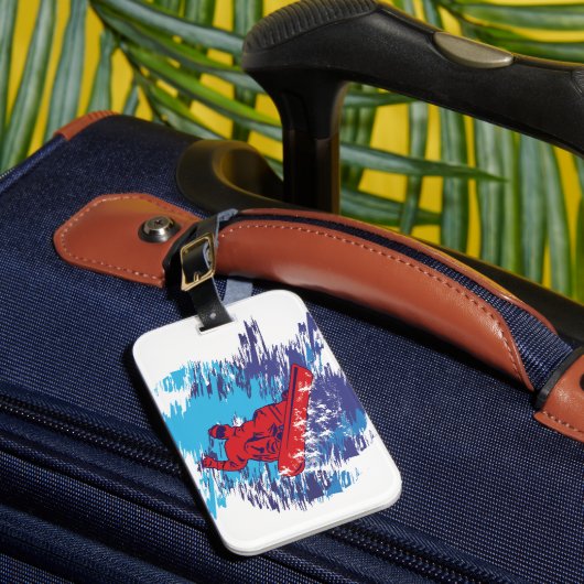 Cool Snowboarder Bagagelabel (Voorkant Insitu 1)