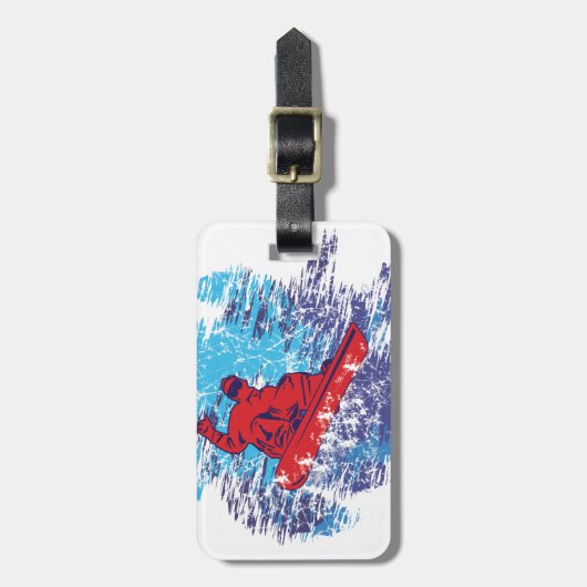 Cool Snowboarder Bagagelabel (Voorkant verticaal)