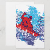 Cool Snowboarder Briefpapier (Voorkant / Achterkant)
