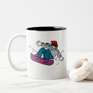 Cool Snowboarder cadeau voor snowboarden winte Tweekleurige Koffiemok
