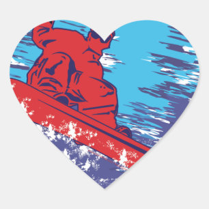 Cool Snowboarder Hart Sticker