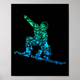 Cool Snowboarder Kleding en Gift Ideeën Mannen Poster