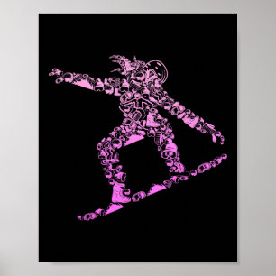 Cool Snowboarder Kleding en Gift Ideeën Vrouwen Me Poster
