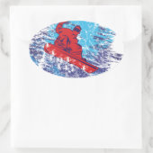 Cool Snowboarder Ovale Sticker (Tas)