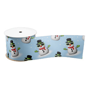 Cool Snowman Kerst Winter blauw patroon Lint
