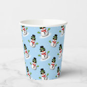 Cool Snowman Kerst Winter blauw patroon Papieren Bekers (Links)