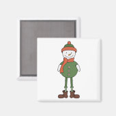 Cool Snowman Magneet (Voorkant / Achterkant)